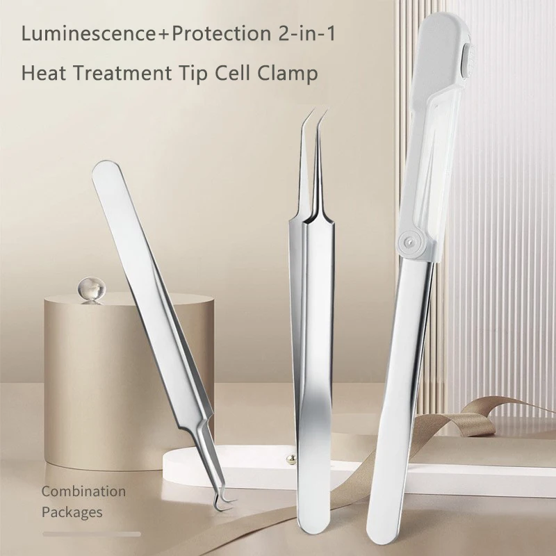 Pęseta do wągrów z podświetleniem, narzędzie do usuwania zaskórników, igła do trądziku, ultra-drobna, do salonów kosmetycznych i pielęgnacji twarzy.