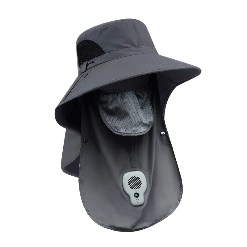 Premium Fan Sun Hat Solid Color Garden Protective Accessories Neck Protection Breathable Anti-ultraviolet Insect Protection Outd view 4