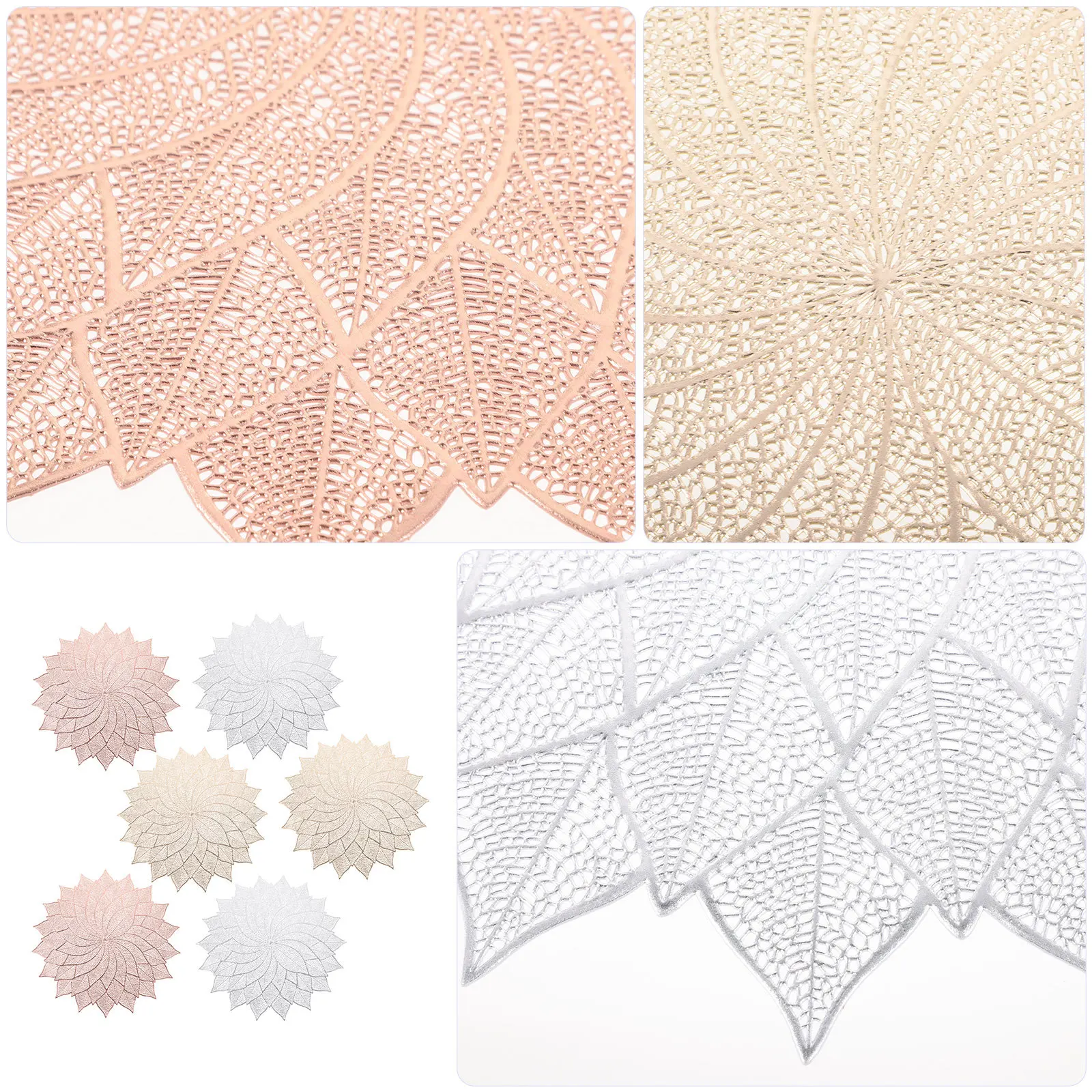 

6pcs Hollow Out Table Mats Modern Placemats For Dining Table Kitchen Restaurant Wedding Party Reusable Coffee Station