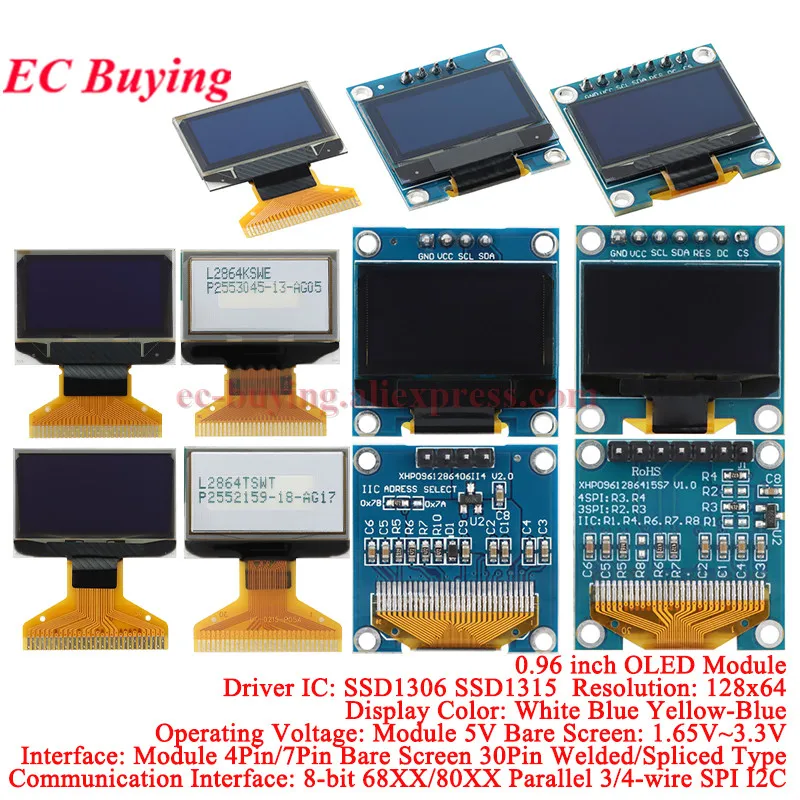 1Pc-5Pc 0.96 Inch 0…