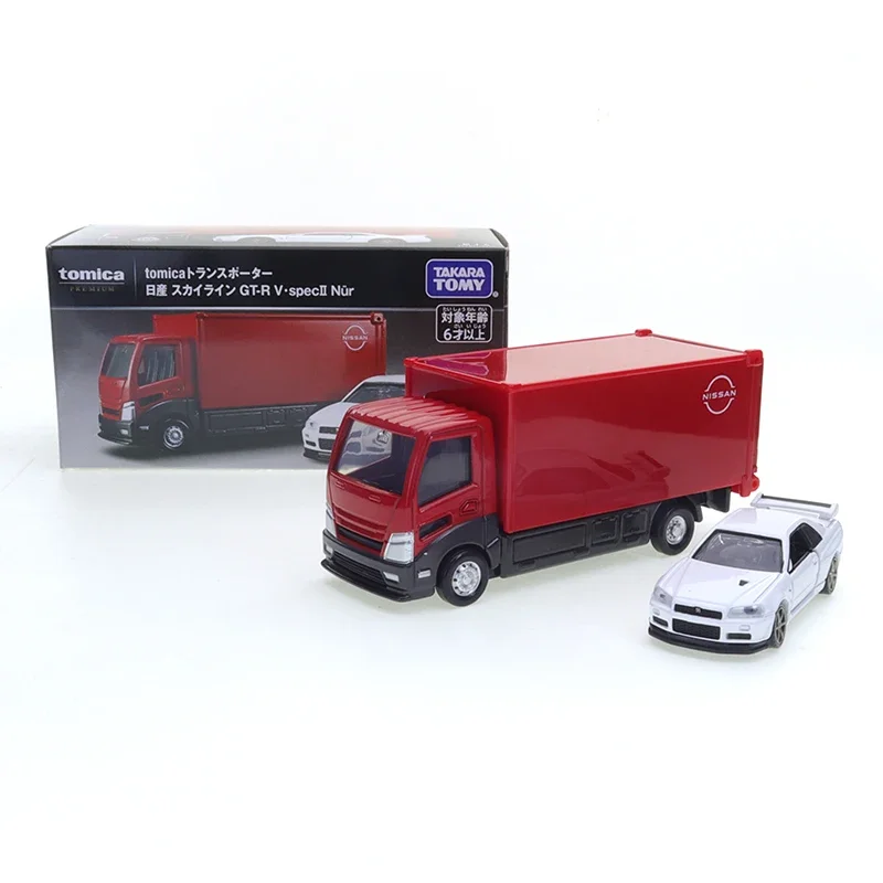 Tomica Premium Tomica Transporter Nissan Skyline GT-R V SpecII Nur Cars Alloy Diecast Metal Collection Car Model Toys Ornaments