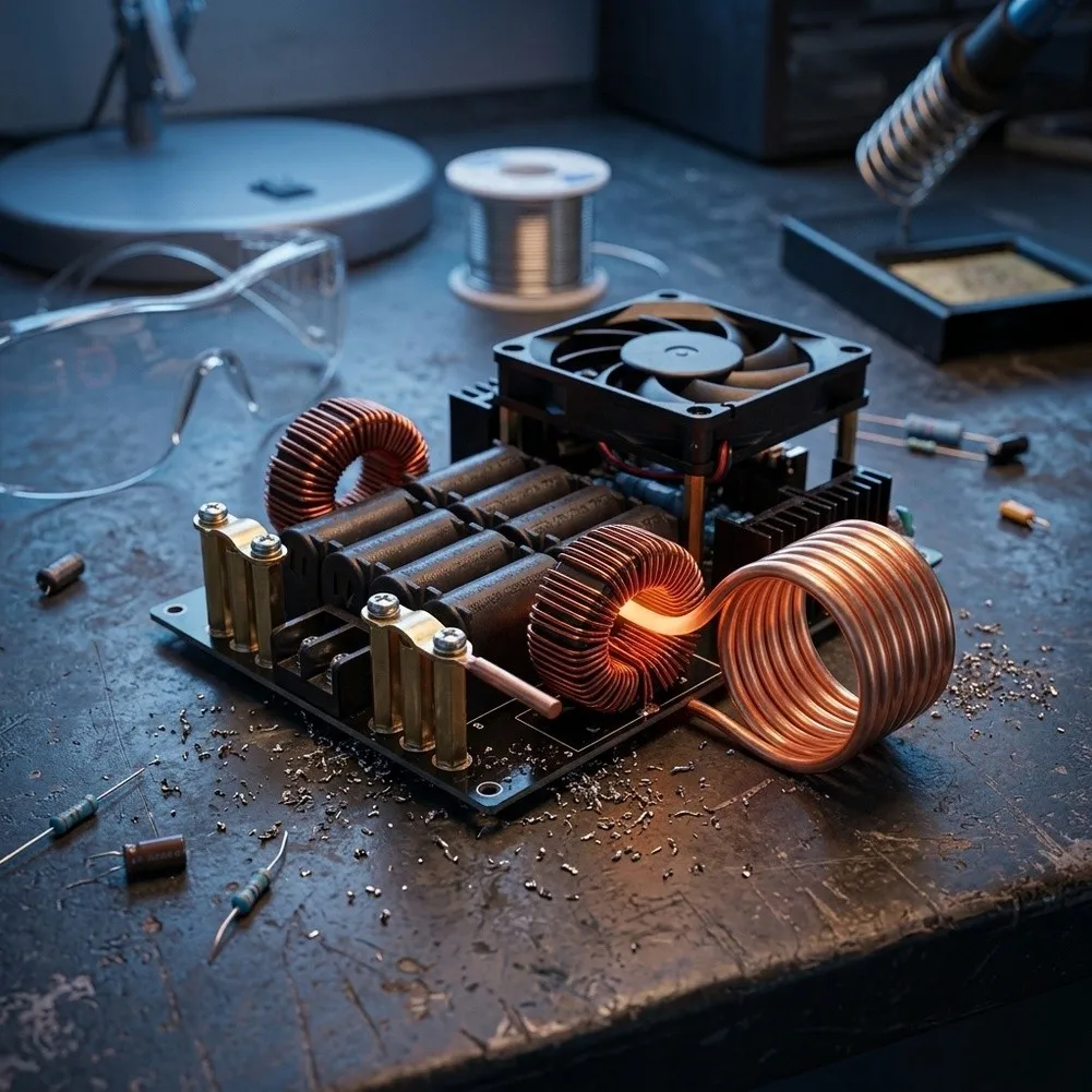 For Fafeicy Induction Heating PCB Assembly with 12V-40V Input Compatibility and Efficient Heat Dissipation via Cooling Fan