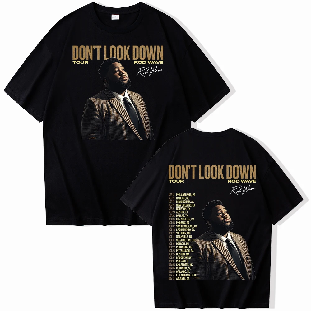 Rod Wave Dont Look Down Tour 2026 T-shirt Man Woman Harajuku Short Sleeve O-neck Casual Shirt