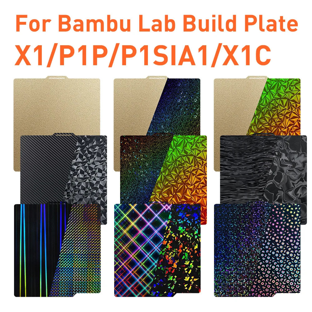 

CRAFTRON Для Build Plate Bambulab 257x257 Пружинный стальной лист Pei Peo H1H Pey Sheet A1 X1C P1S сборная пластина 3d-принтер Bamboo Lab