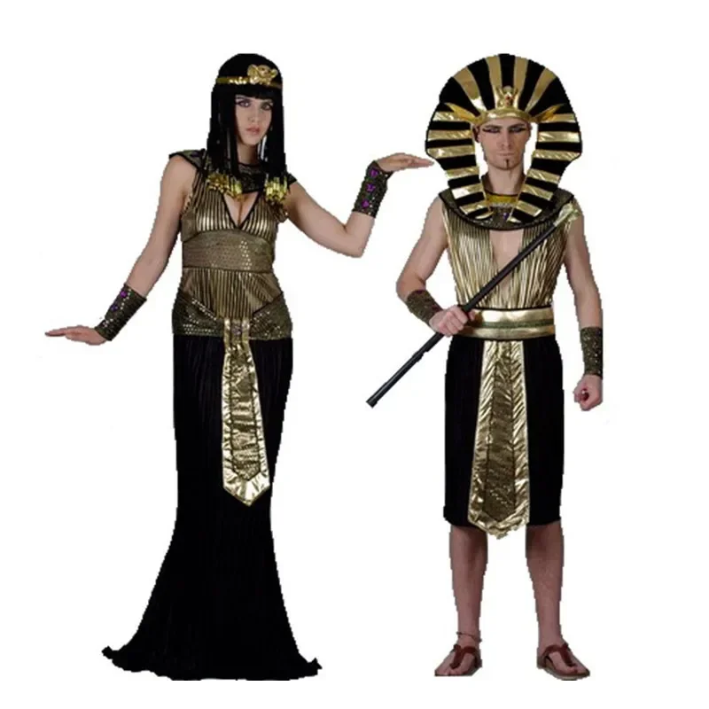 Disfraz de Cleopatra exótico para fiesta de carnaval, disfraces de faraón egipcio para hombres y mujeres, vestido de fiesta de princesa para Halloween