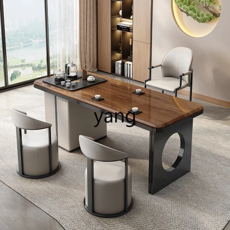 

LH New Chinese Ebony Solid Wood Tea Table High-end Office Integrated Dual-purpose Tea Table