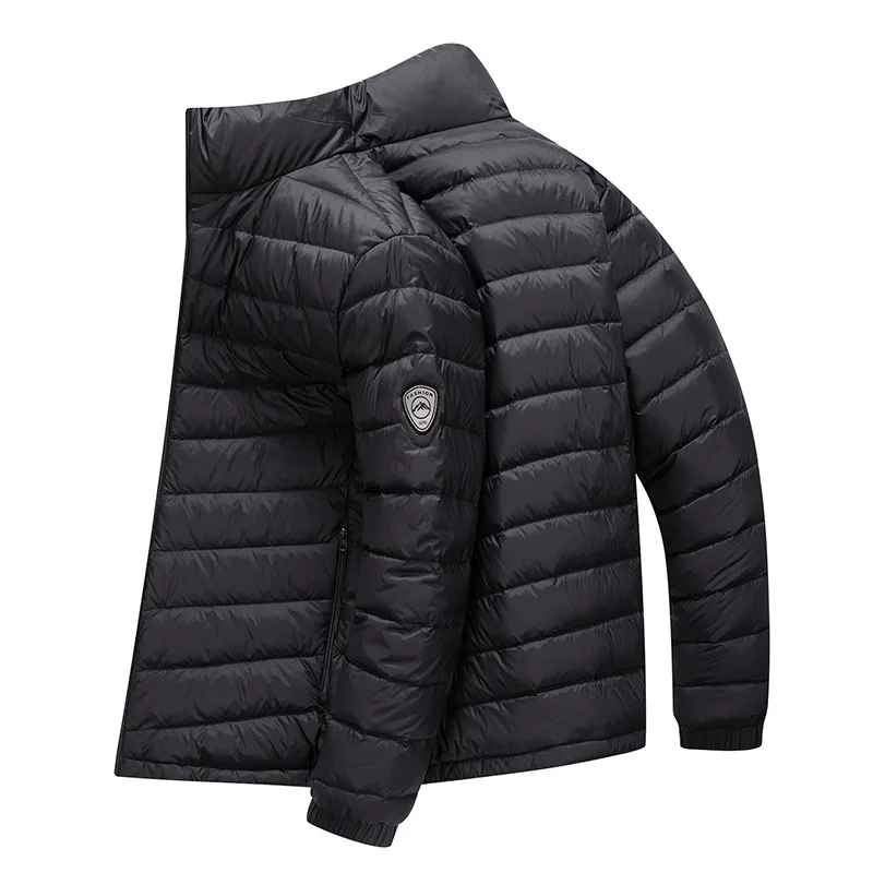 

Men's stand-up collar light down jacket men's trendy brand winter warm solid color versatile light and thin men's down