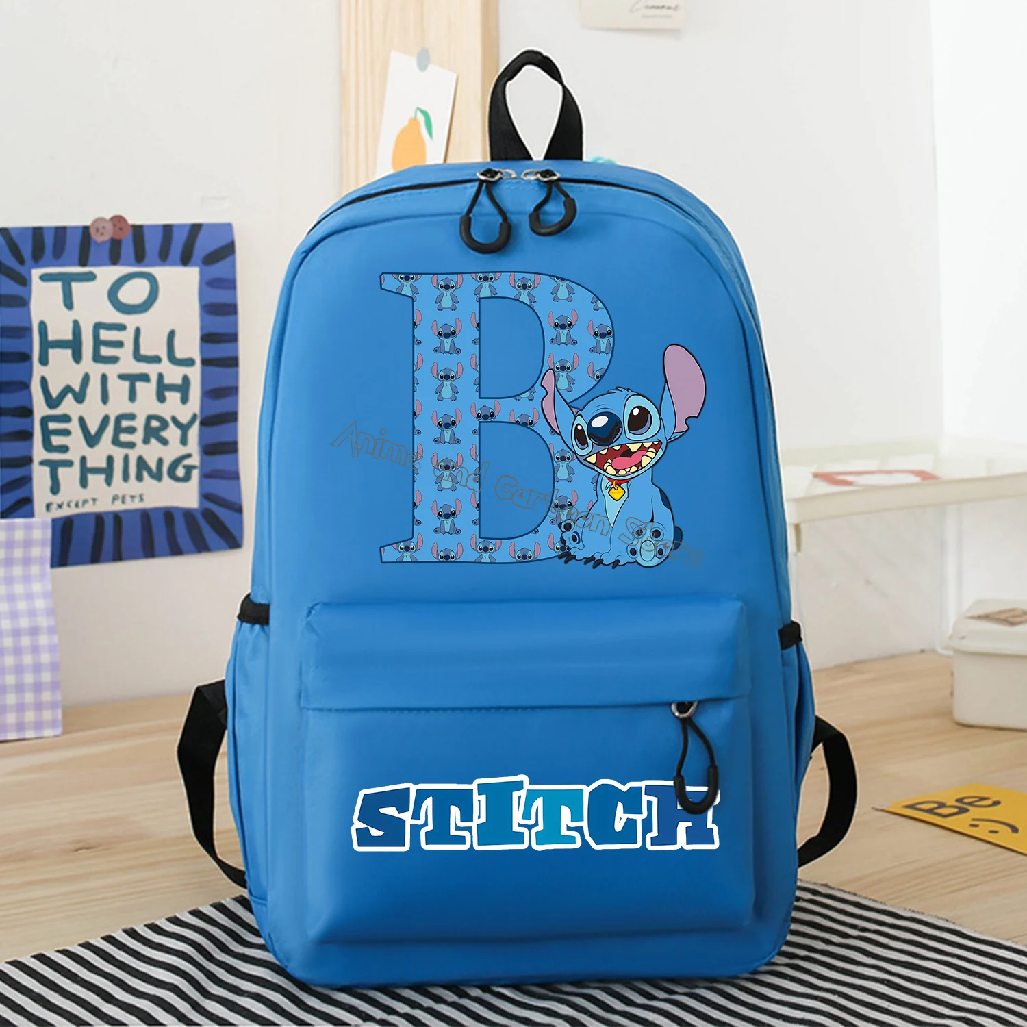 Stitch Disney plecak nowa litera A-Z tornister kreskówka tornister moda plecak dziecięcy uczeń torba o dużej pojemności prezent dla dzieci