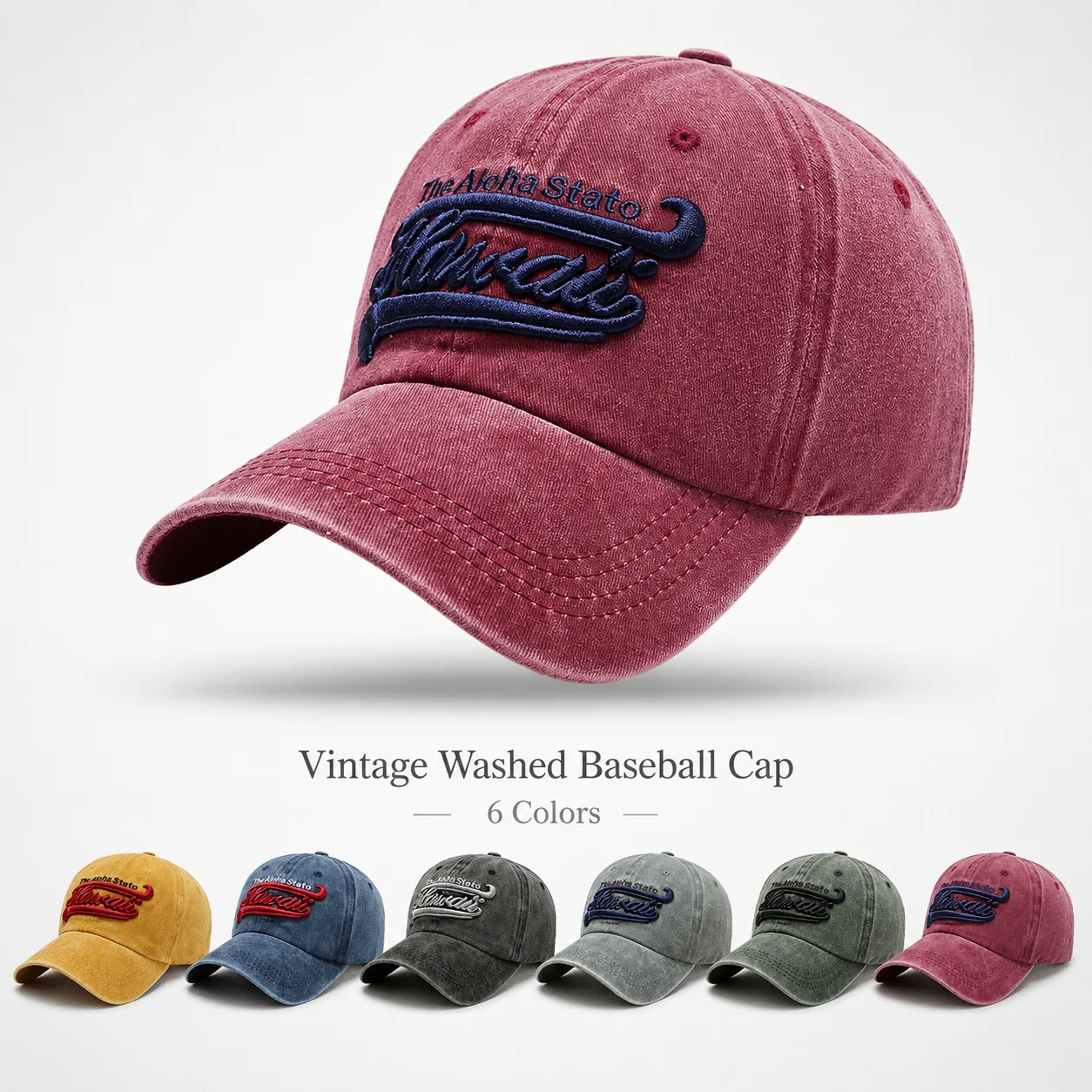 Gorra de Béisbol Retro con Letras Bordadas Estilo Hawaiano, Unisex, de Mezclilla Lavada, Gorras para Hombre y Mujer, Estilo Hip Hop, Streetwear, Visera para el Sol