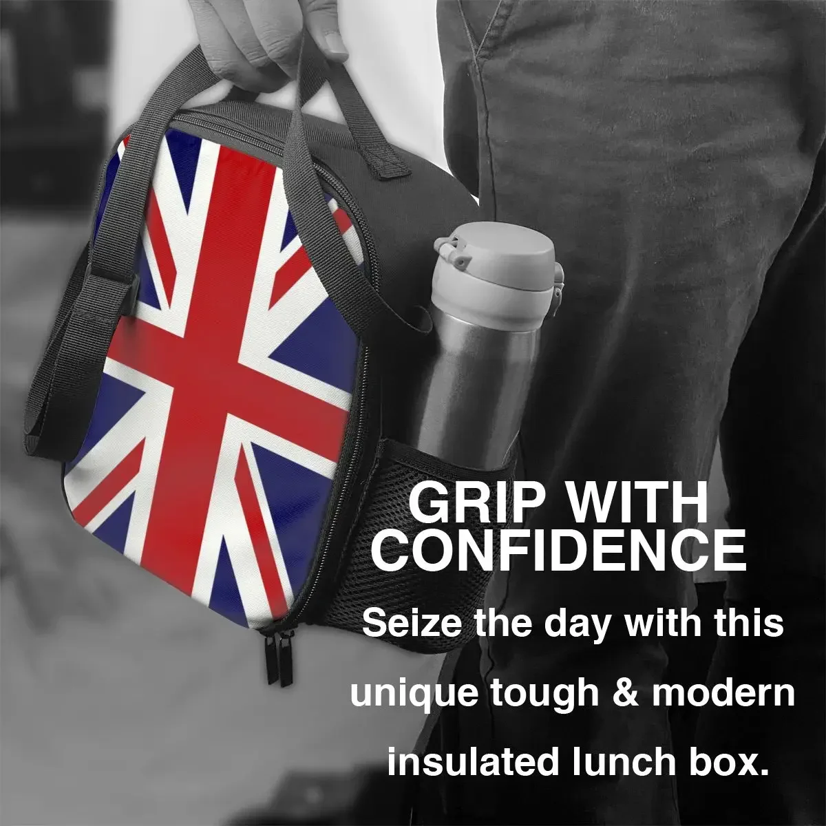 Union Jack-fiambrera reutilizable con bandera del Reino Unido para niños, fiambrera térmica multifunción, bolsa de almuerzo aislada para alimentos, escuela, estudiante