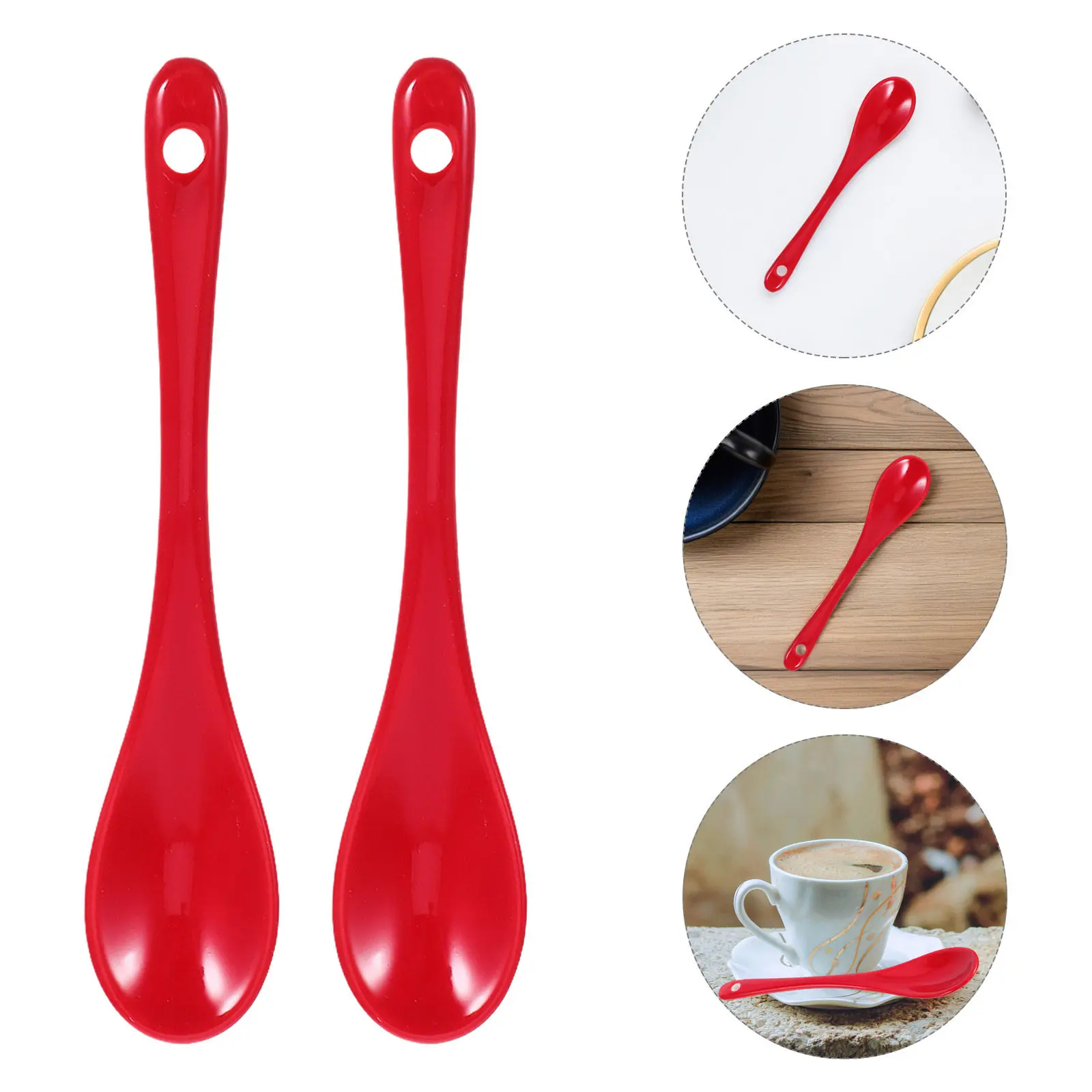 Juego de 8 Cucharas de Sopa de Cerámica de 13 cm, Coloridas y Resistentes al Calor, para Ramen, Udon, Wonton, Cereal, Papilla, Postre, Café y Té