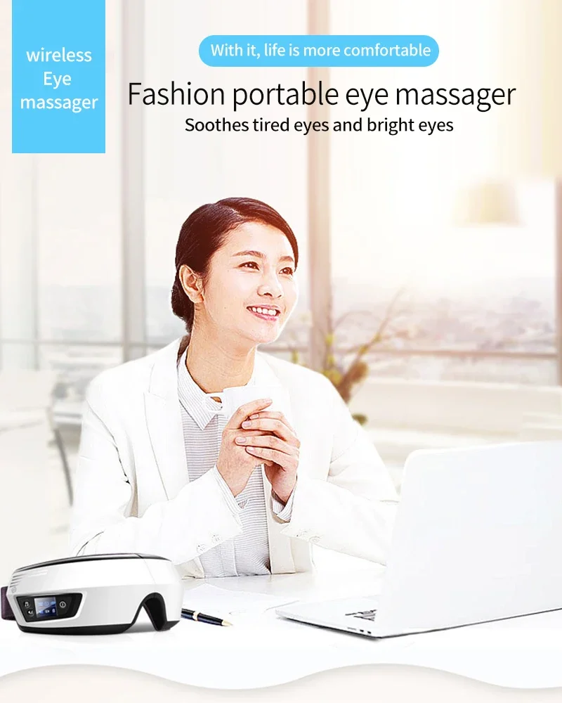 Smart Foldable Eye Massager Rechargeable Bluetooth Eye Mask Vibration Massage Relieve Fatigue Portable Eye Relax Care Device