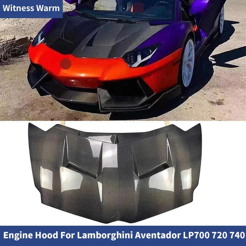 Carbon Fiber Hood for Aventador s LP740 bonnet for Lamborghini LP700 720 front engine hood trunk lid cover body kit