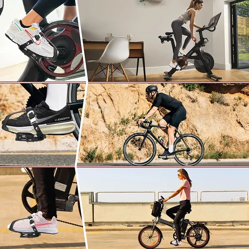 Imagen 2 del producto BUCKLOS PD-B329T pedales de bicicleta de Spinning para interiores Pedal de bicicleta de montaña de 9/16 pulgadas con Clip para el dedo del pie pedales de bicicleta para ejercicio en interiores pieza de bicicleta