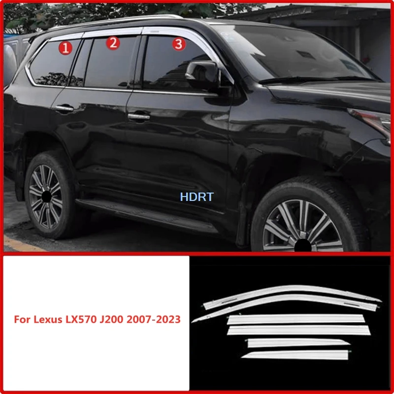 For Lexus LX570 J200 2007-2023 Window Visor Sun Rain Shelter Gurad Weather Shield Deflector Awning Cover Car Styling Accessories