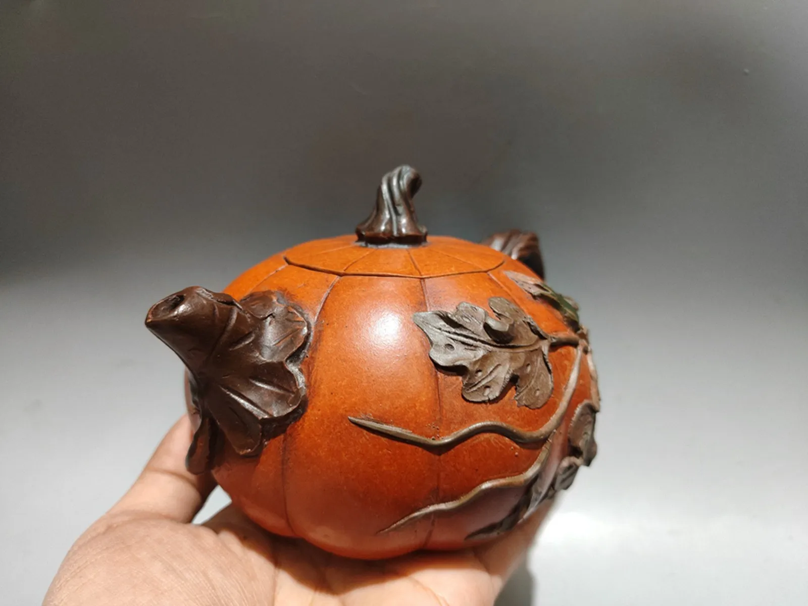 Chinese Yixing Zisha Clay Handmade Exquisite Pumpkin Teapot 82830