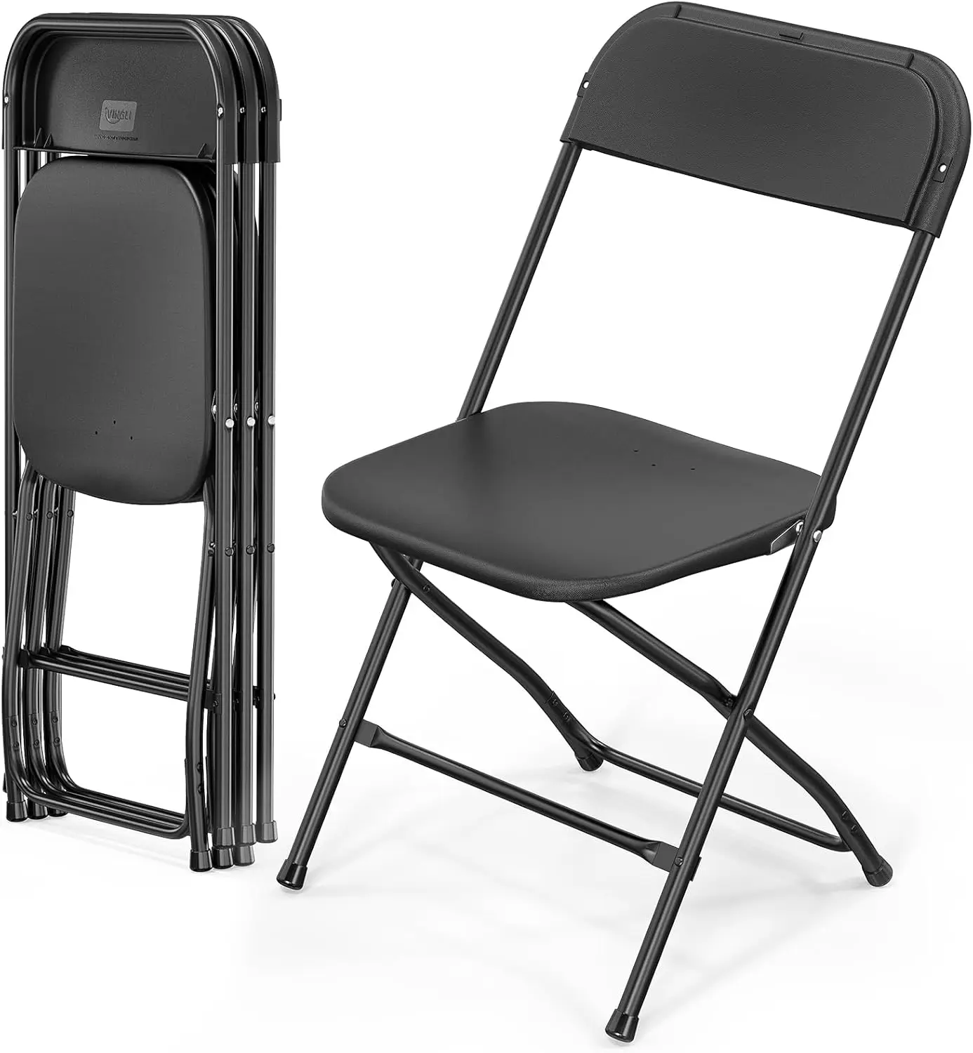 

Black Plastic Stackable Chairs, Durable for Indoor & Outdoor Use, 350lb Capacity, Ideal for Events, Office, Weddings, and Dining