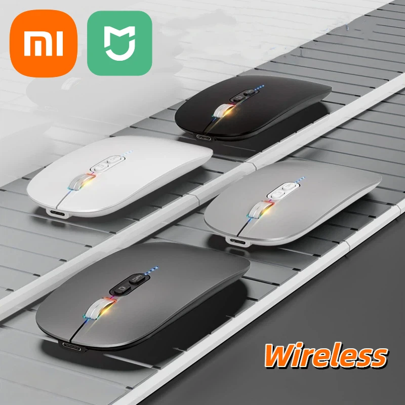 ماوس بلوتوث لاسلكي من Xiaomi، وضع مزدوج من النوع C، ماوس قابل لإعادة الشحن، مريح، ماوس صامت لسطح المكتب للكمبيوتر المحمول