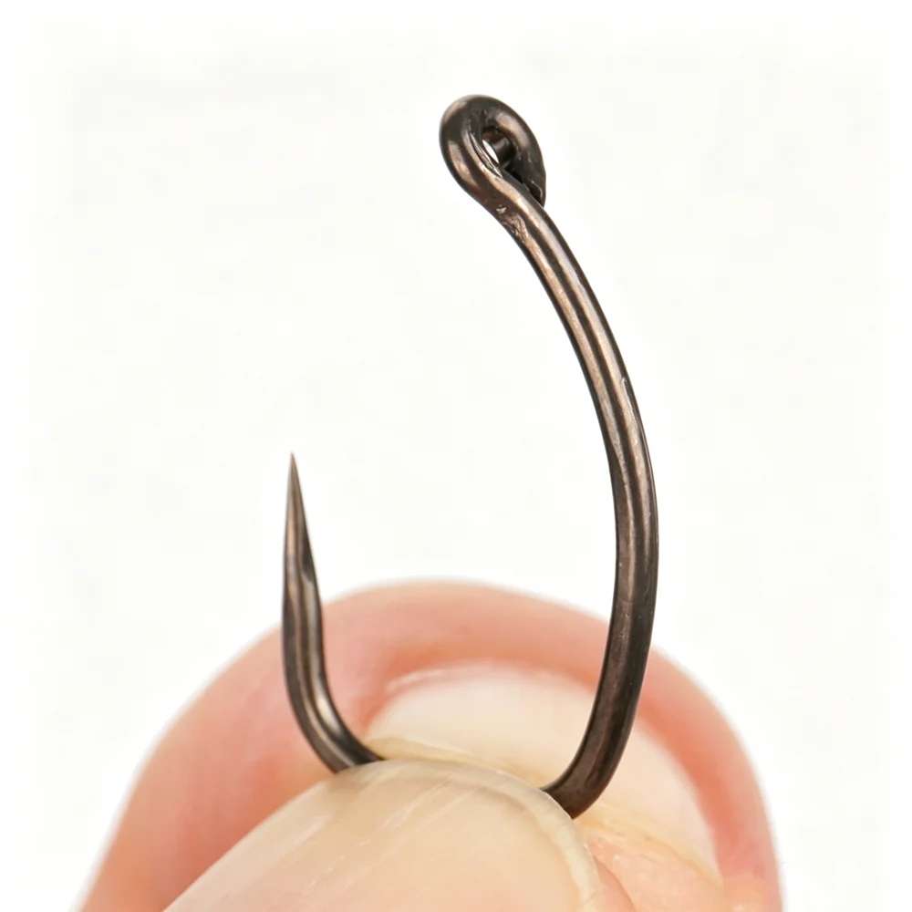 Hirisi 50/100pcs Coating High Carbon Stainless Steel Barbless Hooks Fishing Hook Fishing Tool Accessories 8030 – Detail 4