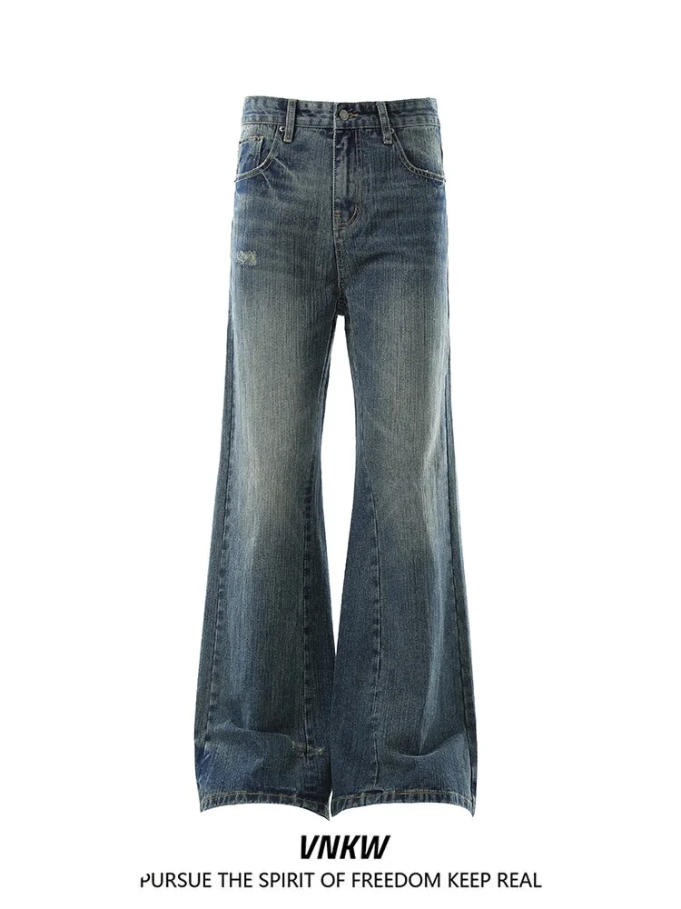 

Ретро-джинсы в американском стиле с широкими штанинами, свободные прямые повседневные брюки для мужчин и женщин, молодежная мода