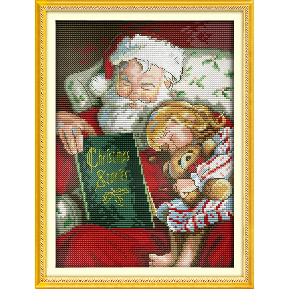 

Joy Sunday New Stamped Cross Stitch Ki,11CT/14CT/16CTDIY Easy Pattern Aida Fabric Embroidery Set- Christmas Story
