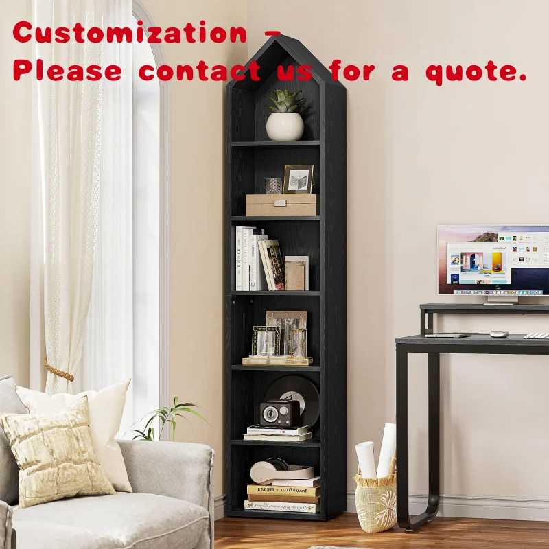 custom.Custom Manufacture Wood Floor Type Books Home Decoration Wall 6 Tier Bookcase Living Room Wooden Storage Organizer Shelf
