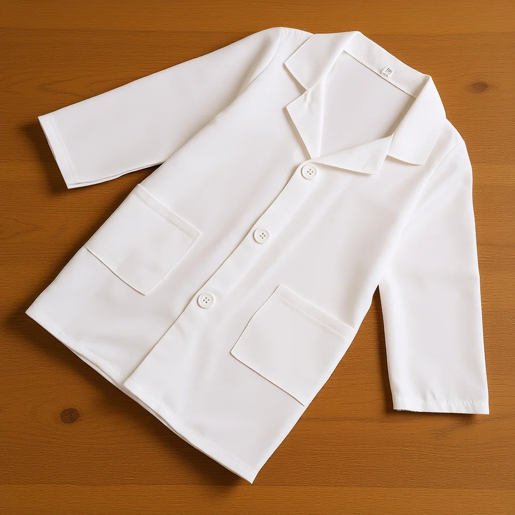

Childrens White Doctor Coat Lab Coat for and School Performances Breathable Polyester Fabric
