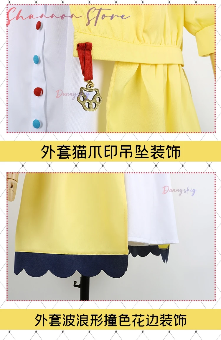 أنيمي Inugami Korone تأثيري كوسبفريه المرأة فستان لطيف معطف الزي الرسمي مجموعة اكسسوارات هالوين كرنفال ملابس الحفلات