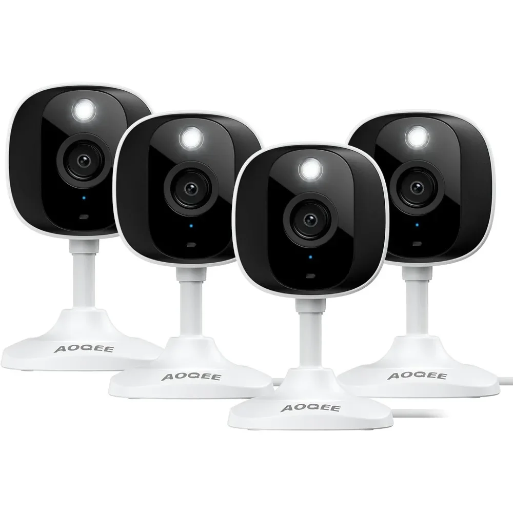 

2k cameras for home security-outdoor/indoor camera for dog/cat/pet/nanny/baby, color night vision, white light, siren, 24/7 sd r