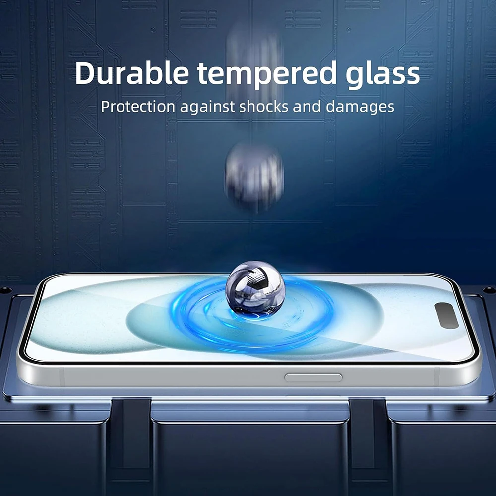 4-1Pcs Full Cover Tempered Glass For iPhone 11 12 13 14 15 Pro Max Screen Protector For iPhone X XR XS Max 7 8 6 Plus Glass Film