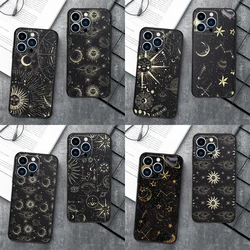 Suns Moons Clouds Astrological Phone Case For iPhone 16 15 11 12 14 Pro Max XR XS Max X Plus 13 14 Pro Soft Silicone Back Cover