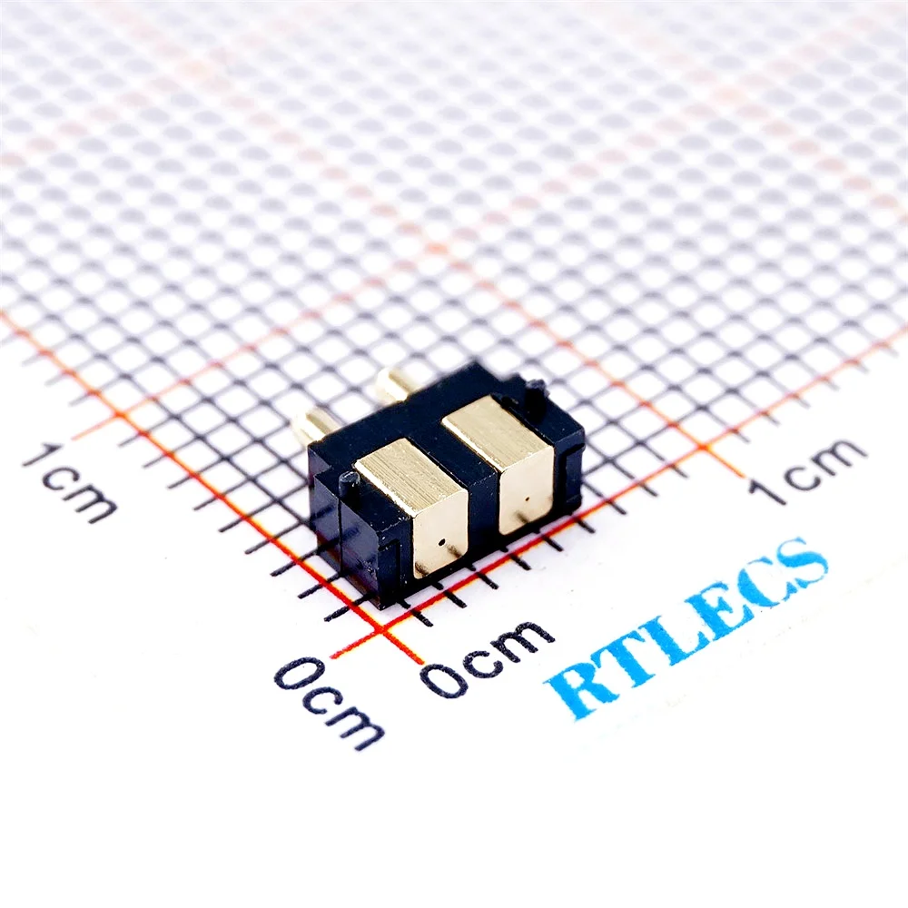 5 50 Pcs Spring Loaded Pogo Pin Connector 2 Pin Right Angle Surface Mount SMD Strip Male Female Target Concave SMT Pitch 2.5 MM