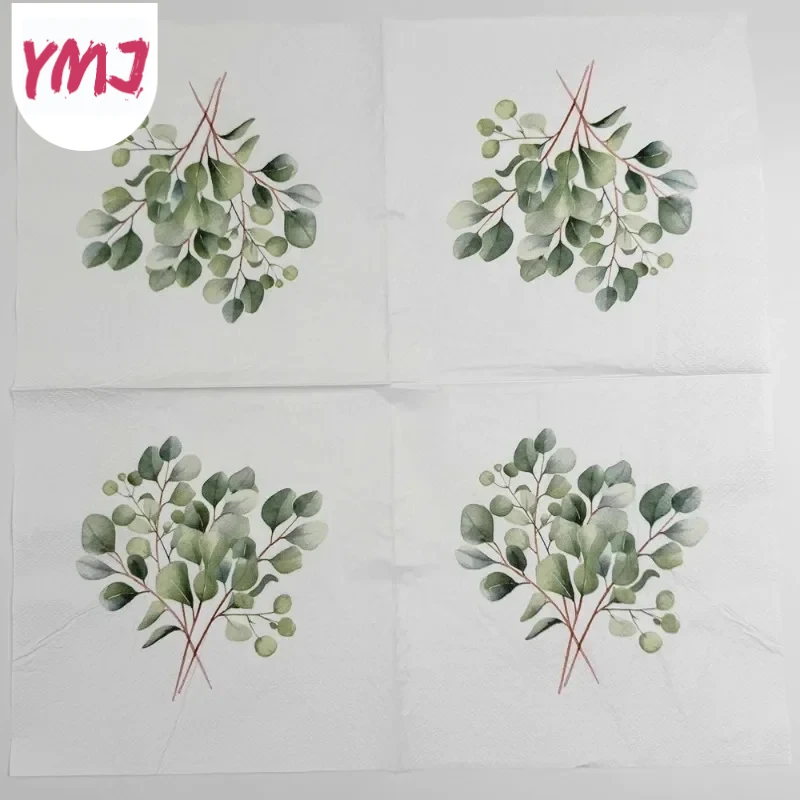 Colorful printed napkins small fresh flowers wedding wedding special wine glass flower paper party disposable paper 20 sheets