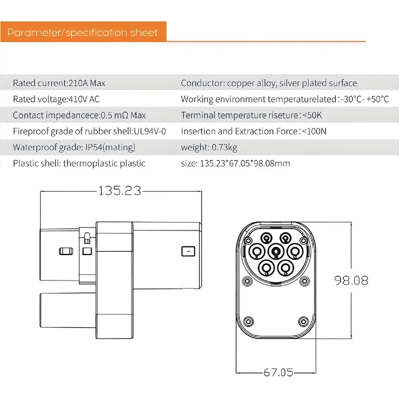 Adattatore per compressore EV per auto da CCS2 a tipo2 UE Adattatore di ricarica per veicoli elettrici CA 210A Convertitore 410V