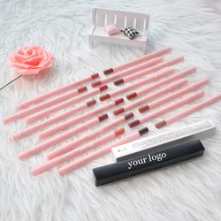 Private Label Pink Lip Liner Pencil Custom Logo Bulk 18-color Cosmetic Multi-functional Waterproof Pigment Lipstick Pen Makeup