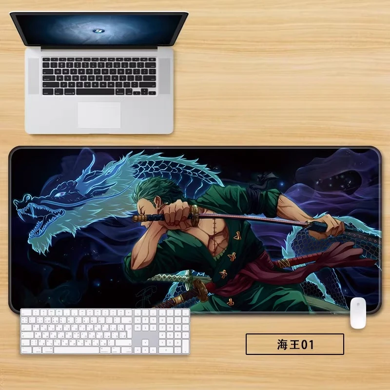 Alfombrilla de ratón de cuero con estampado de alta definición para niños, alfombrilla de ratón de cuero de ONE PIECE para oficina, alfombrilla de escritorio para teclado de ordenador, alfombrilla de mesa para juegos de Anime Roronoa Zoro