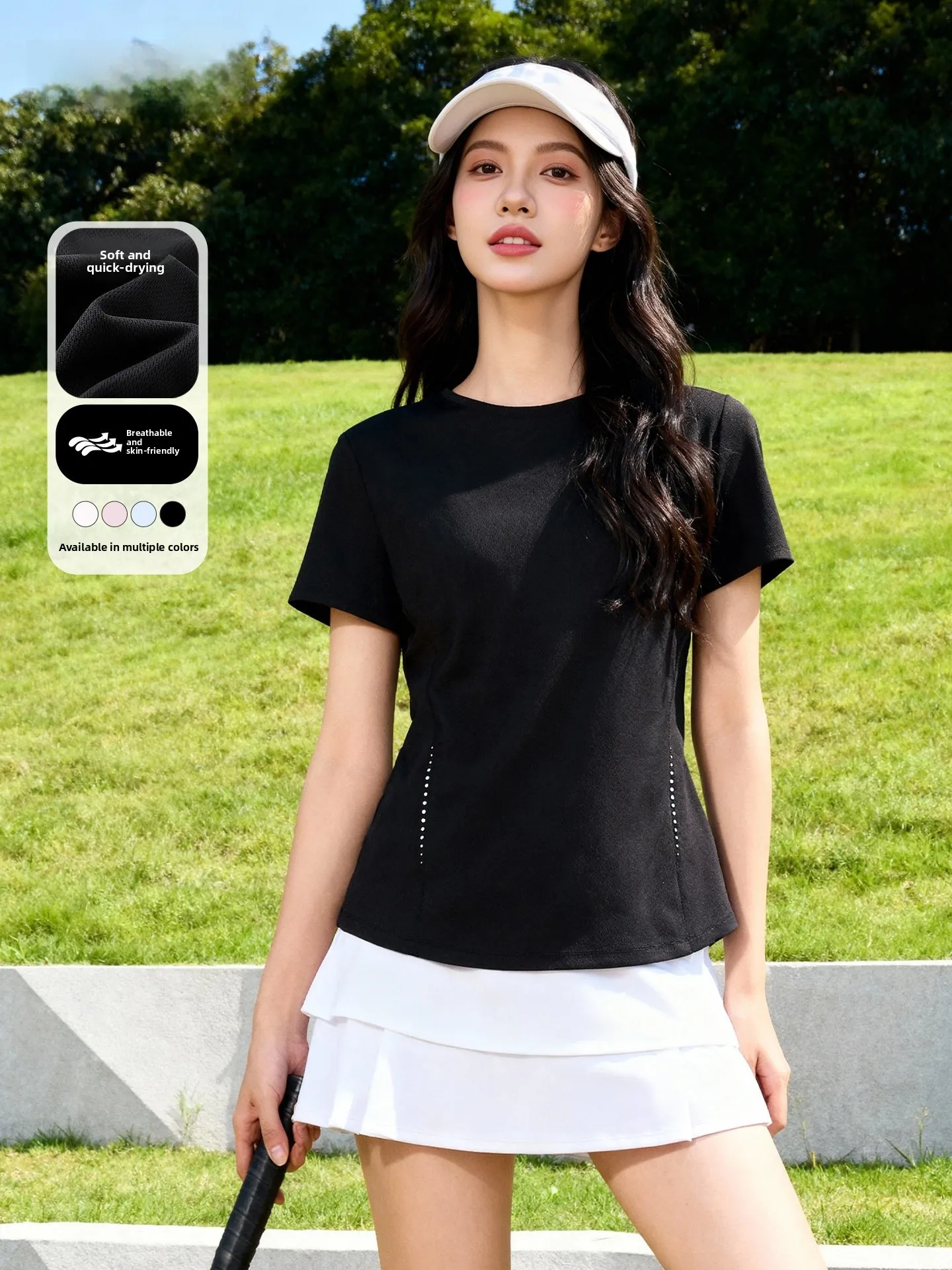 

Женская футболка Bal Bla Qui-Dry с коротким рукавом для фитнеса, бега на открытом воздухе, повседневная, с круглым вырезом, стандартный крой