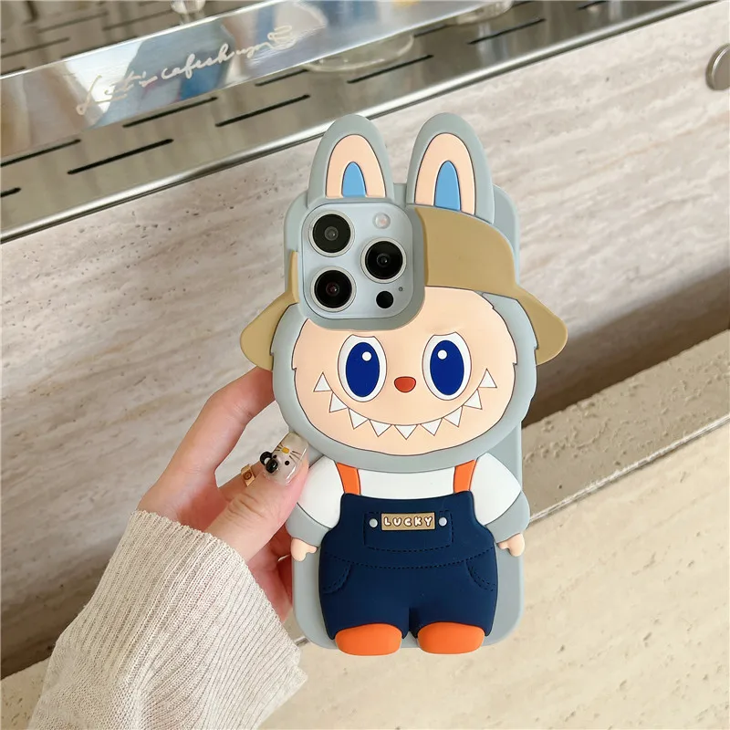 MINISO LABUBU Phone Case for iPhone 11 12 13 14 15 16 Pro Max Plus X XS XR iphone16pro Labubus Cute Cartoon Elf Cover