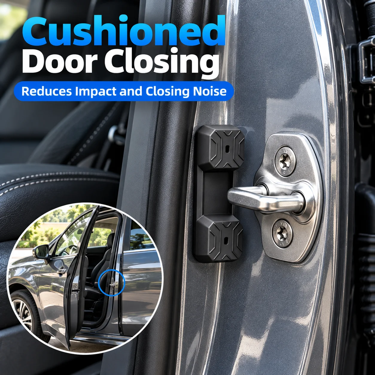 Upgraded Liquid Magnetic Silicone Door Lock Latch Car Door Lock Shock Absorber Protects Your Car from Rust and Reduces Noise