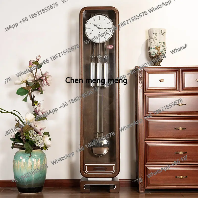 

New Chinese floor clock living room villa retro mechanical pendulum vertical table clock European pendulum clock H