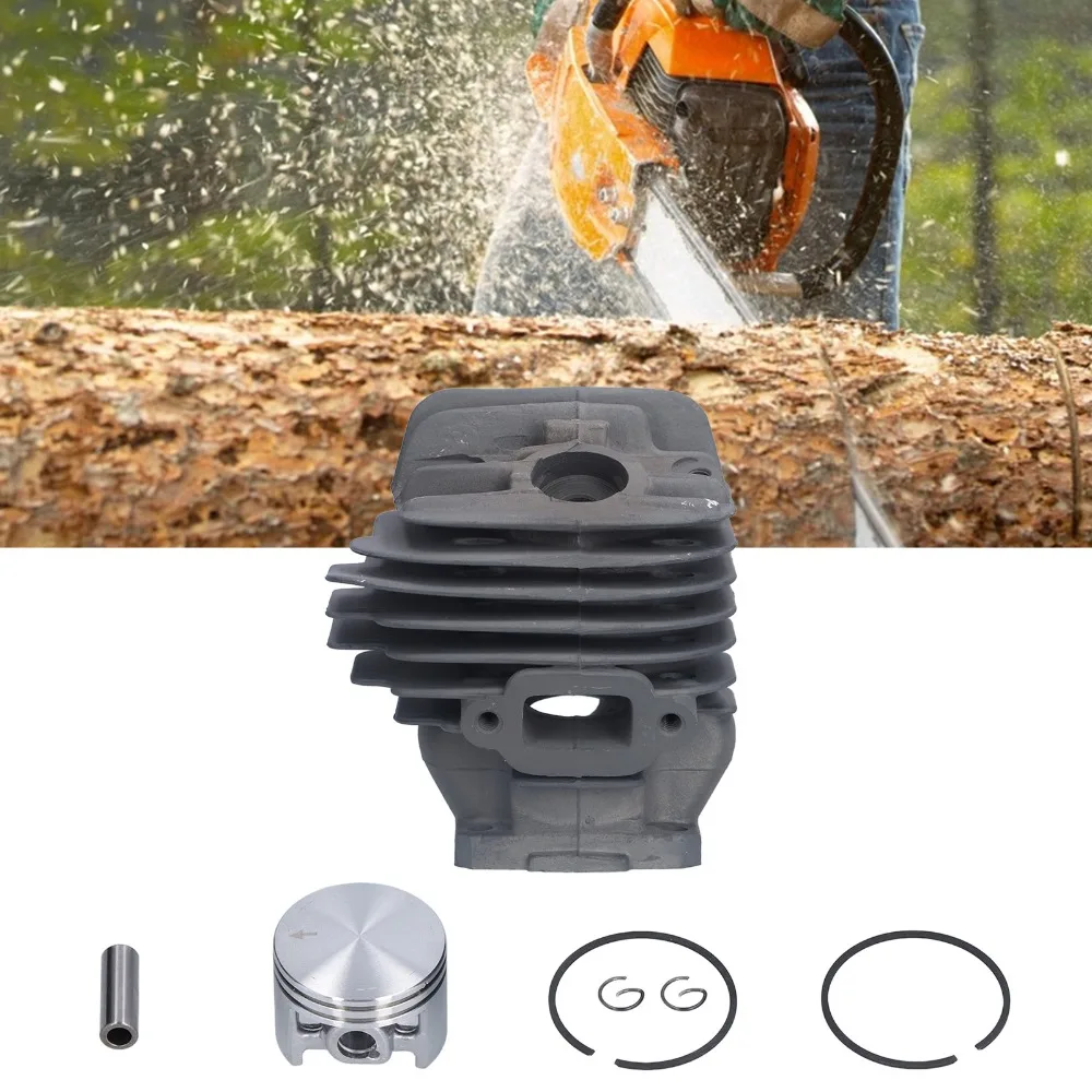 Grey Cylinder Piston Kit Metal Easy to Install Piston Cylinder Set Compact Chainsaw Replacement Parts for Stihl 026 MS260