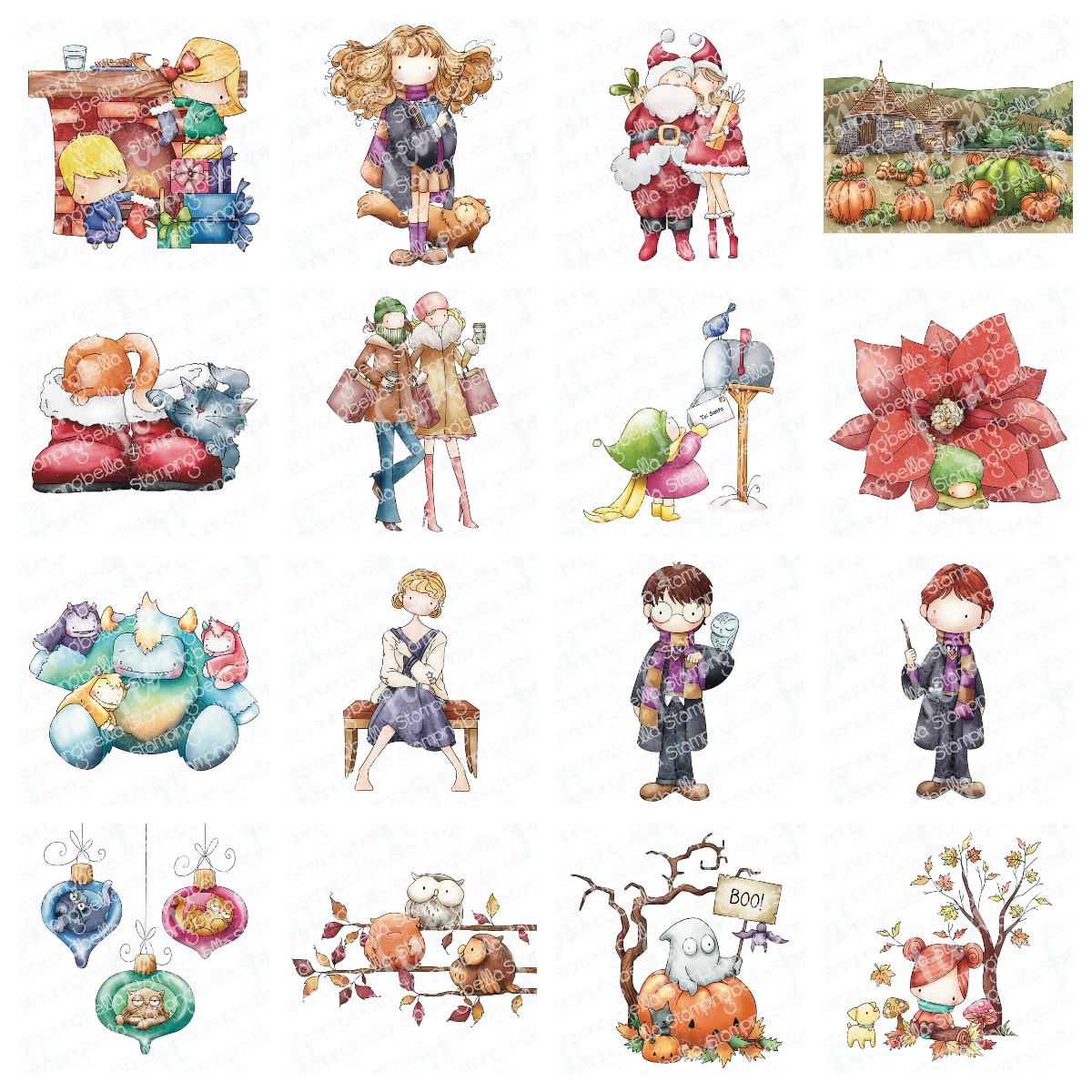 

Hot Sale Bundle Girl Sending a Letter to Santa Silicone Stamps DIY Scrapbooking Greeting Card Decoration Halloween Embossing