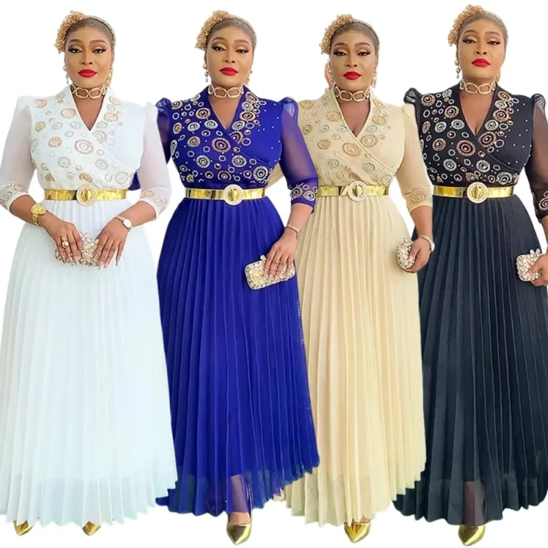 

Elegant African Dresses for Women 2025 New Africa Clothing Plus Size Turkey Wedding Party Long Dress Dashiki Ankara Outfits Robe