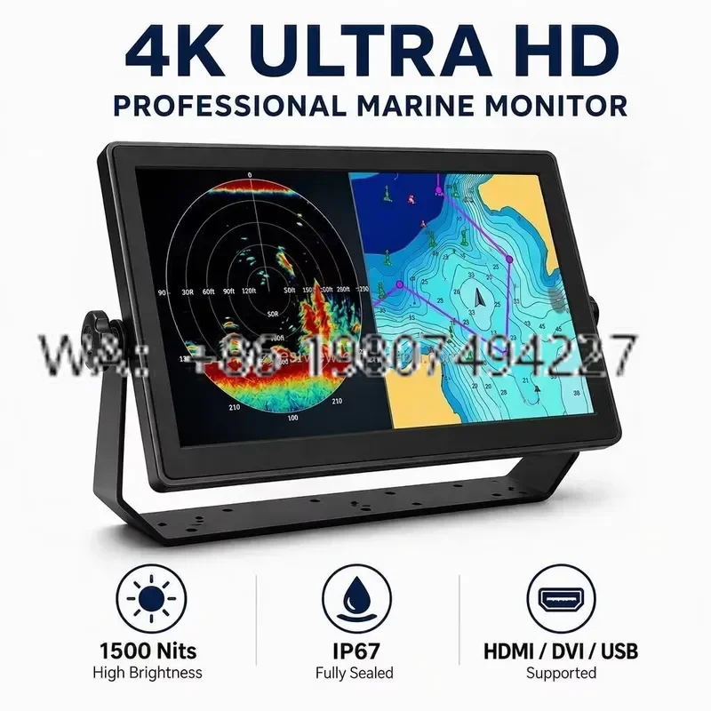 For Marine Displays Outdoor Fully Waterproof IP67 Industrial 10 Point Capacitive Touch Screen Monitors 1920x1080 Resolution