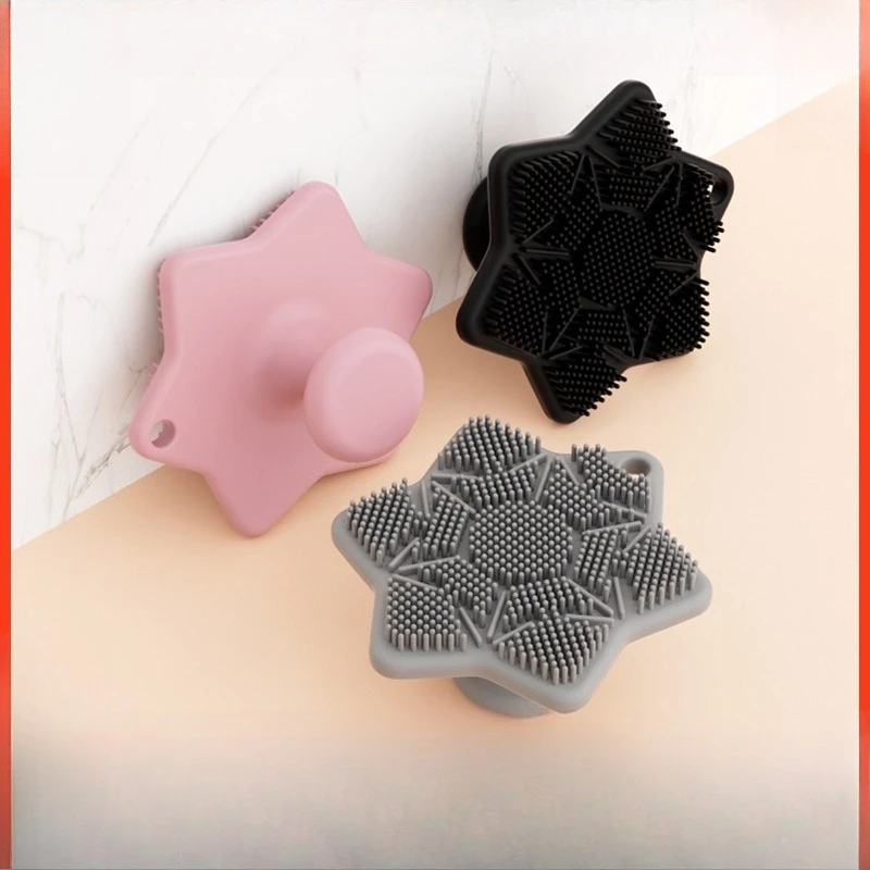 

Food Grade Silicone Hexagram Face Cleansing Brush-Soft Bristles for Deep Pore Cleansing Gentle Massage Portable Daily FacialTool