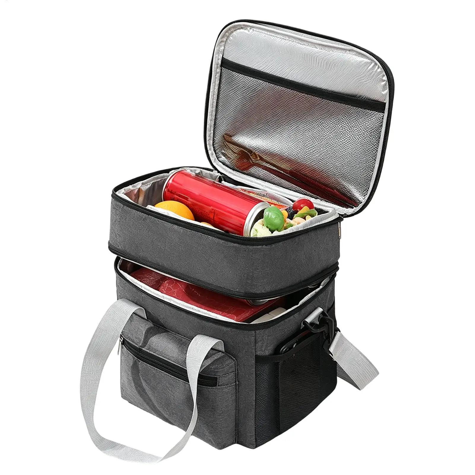 Lunch Boxes For Men Insulated Double-layer Waterproof Reusable Tote Women Lunch Bag For Offices Construction Site Picnic Outdoor