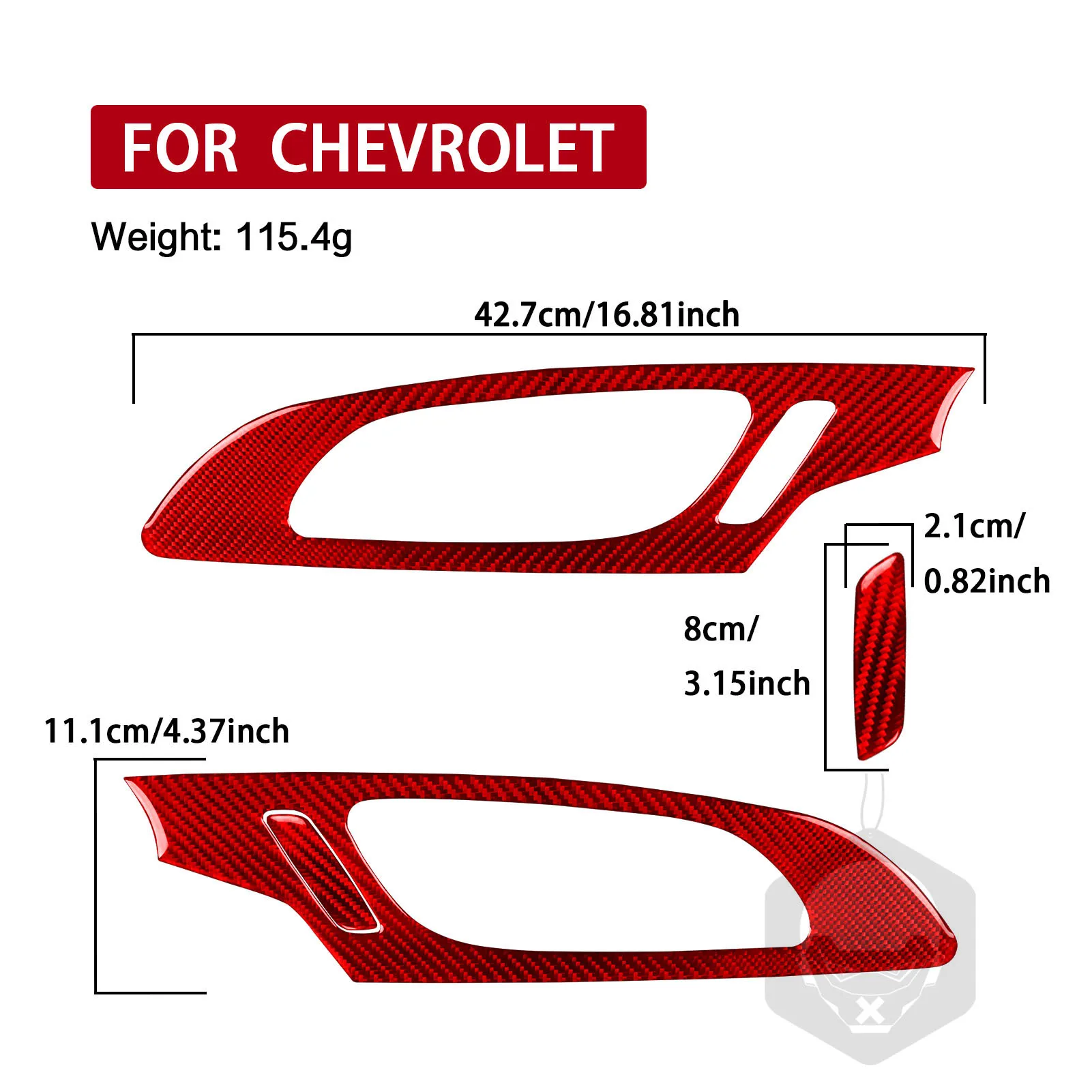 For Chevrolet Traverse RS LT 2018–2023 Car Front Door Handle Cover Trim Red Real Soft Carbon Fiber Interior Accessories Stickers