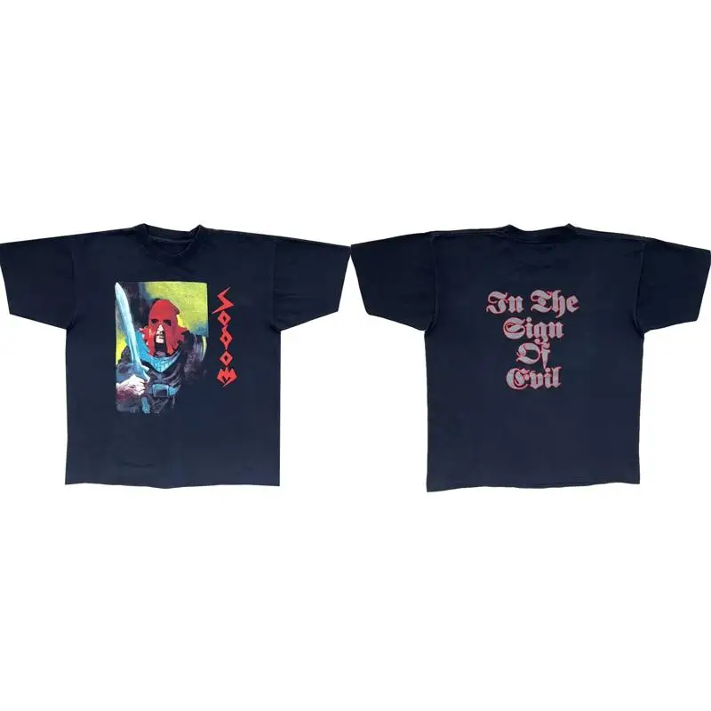 تي شيرت جديد من Sodom 90s Metal Band تي شيرت Death Black Bathory Rar Reprint