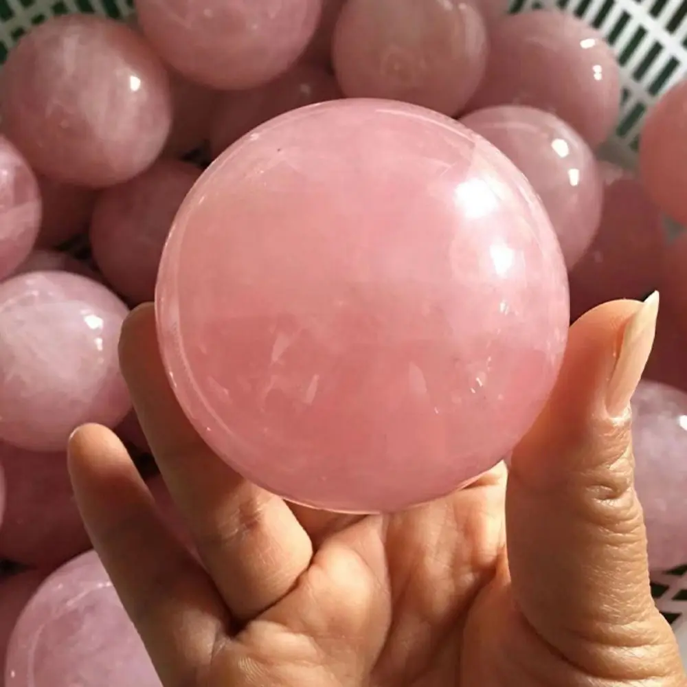 Wholesale Natural Carved Crystal Sphere Ball Healing Gemstone Balls Crystal Crafts Polished Rose Quartz Ball for Decoration