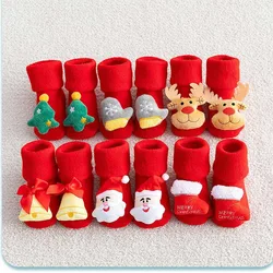 Wholesale Christmas Kids Socks Winter Thicken Terry Baby Socks Cute Non-Slip Toddler Floor Socks Newborn Cotton Warm Socks